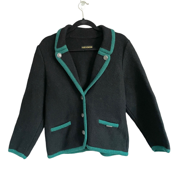 Vintage Geiger Navy Blue Wool Light Blazer Jacket - 38 / Medium - Picture 9 of 10